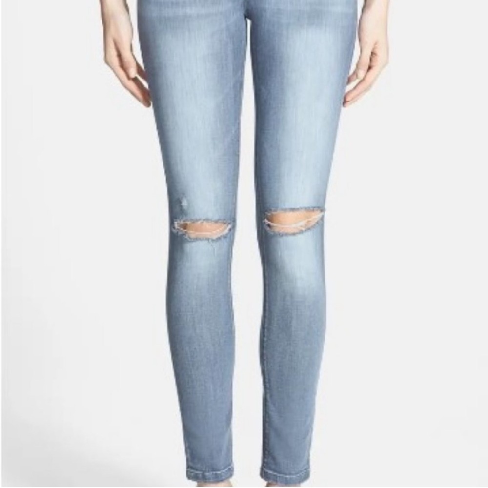 DL1961 Light Blue Ripped Skinny Jeans